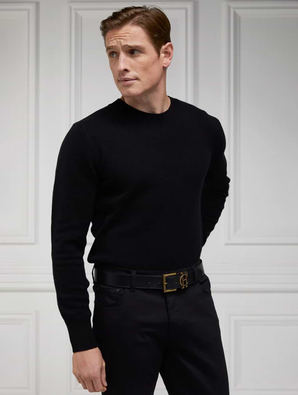 Holland Cooper Men's Byron Crew Neck Knit Black