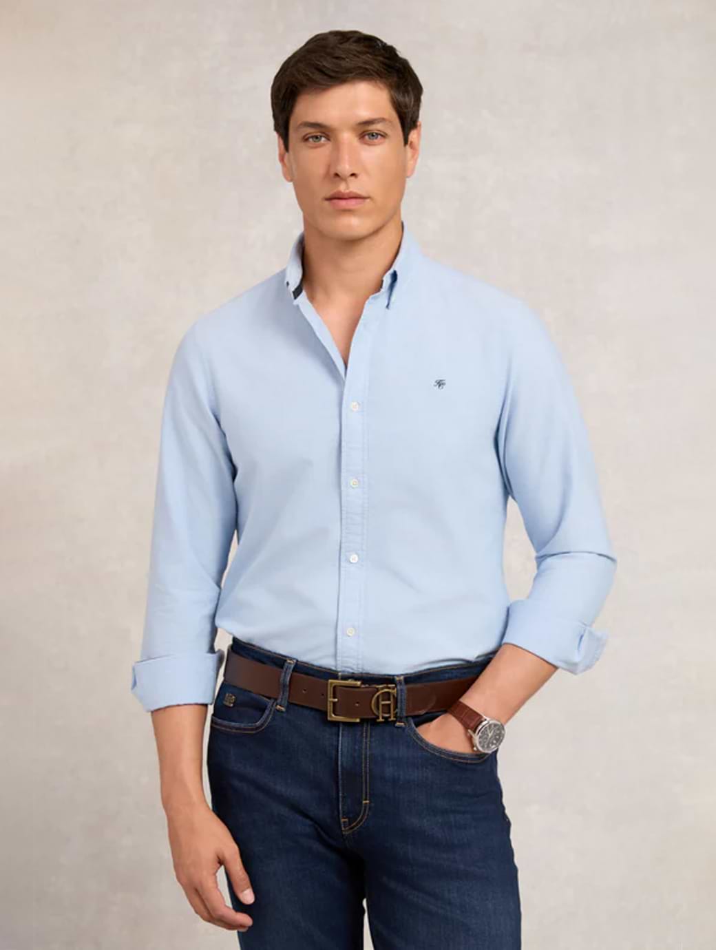 Holland Cooper Men's Classic Oxford Shirt Sky Blue