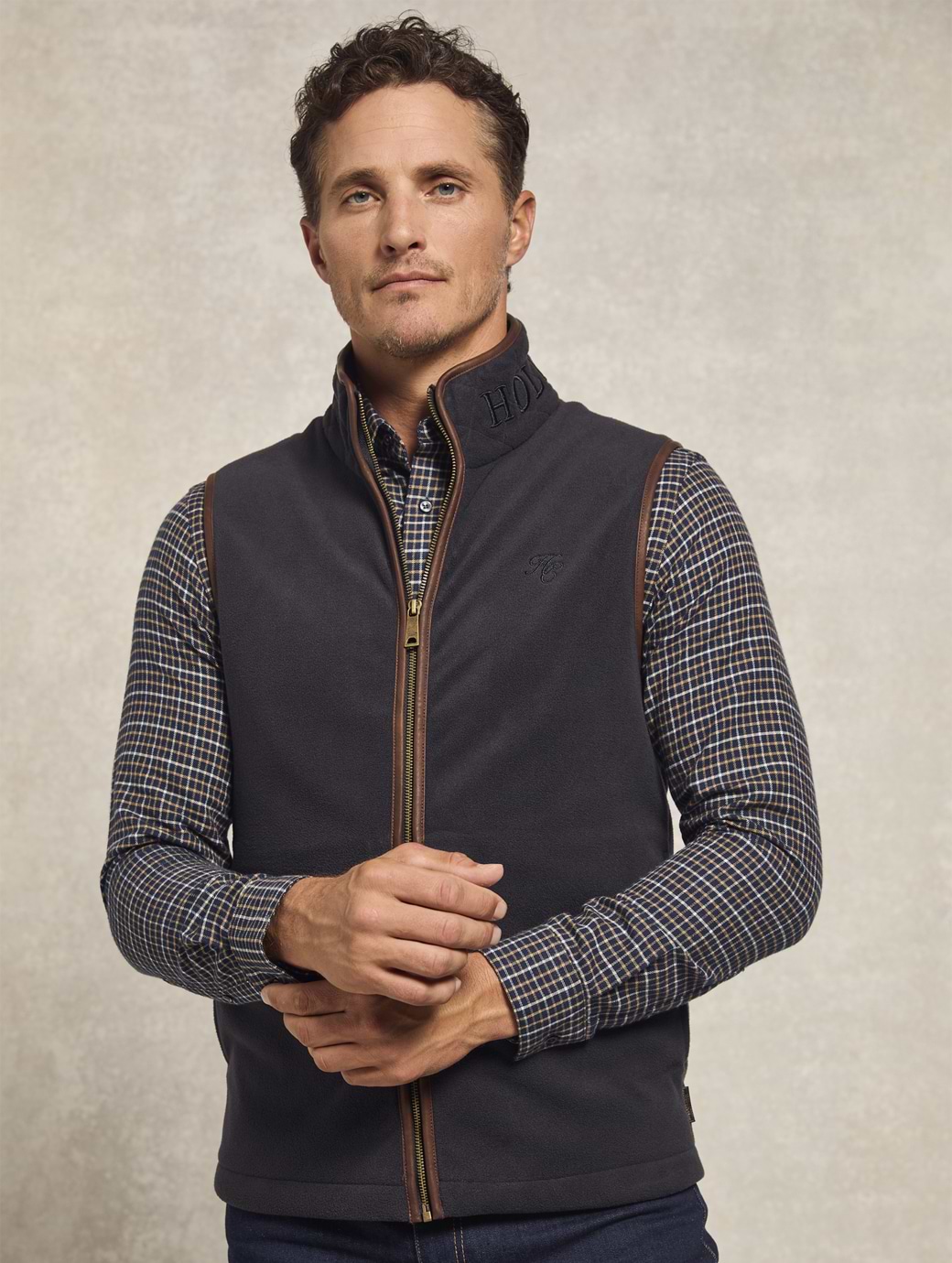Holland Cooper Men's Country Fleece Gilet Ink Navy