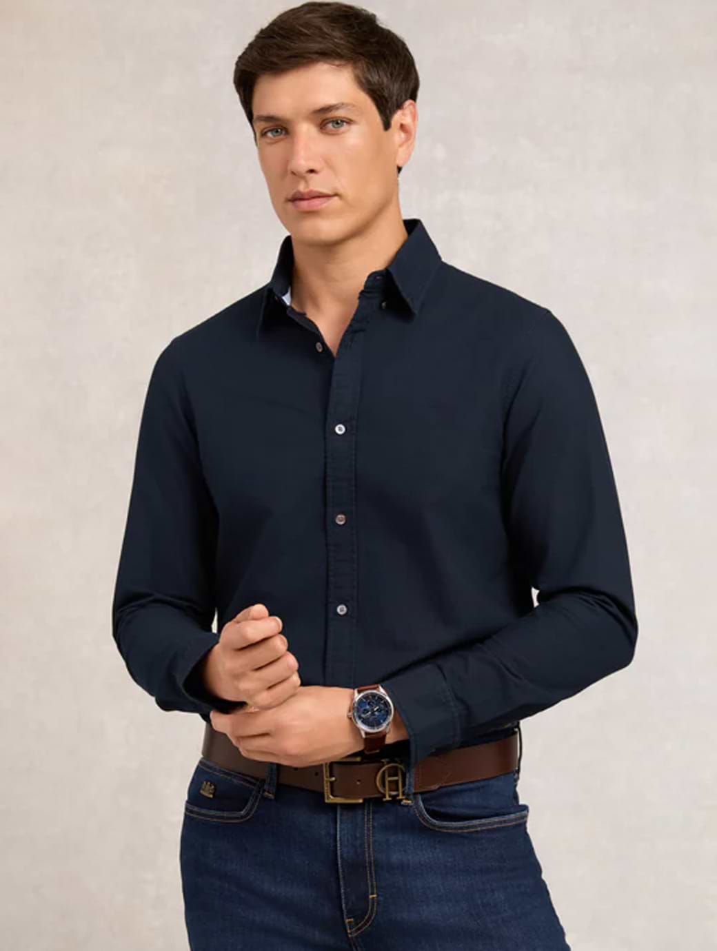 Holland Cooper Men's Classic Oxford Shirt Ink Navy