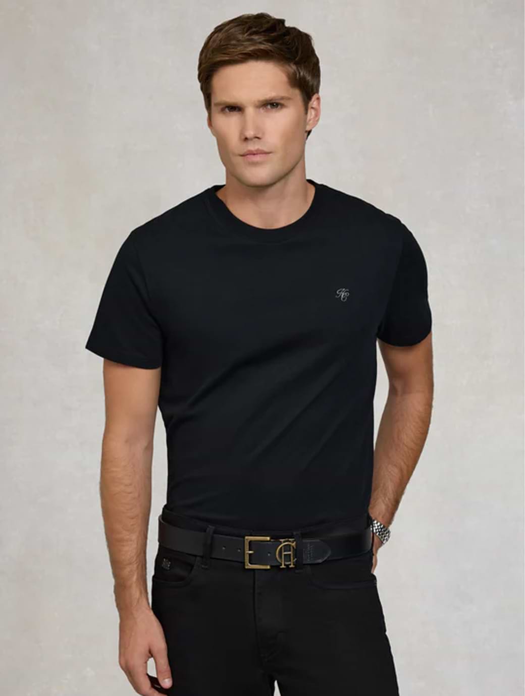 Holland Cooper Men's Crew Neck T-Shirt Black