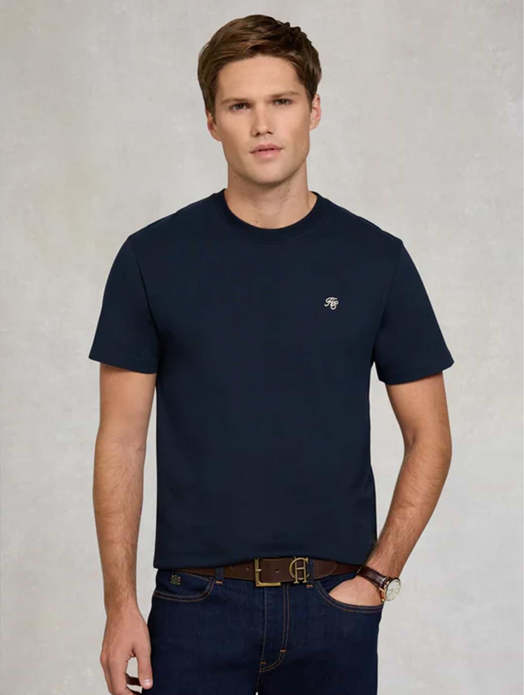 Holland Cooper Men's Crew Neck T-Shirt Navy