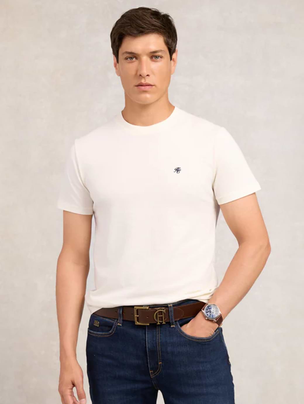 Holland Cooper Men's Crew Neck T-Shirt White