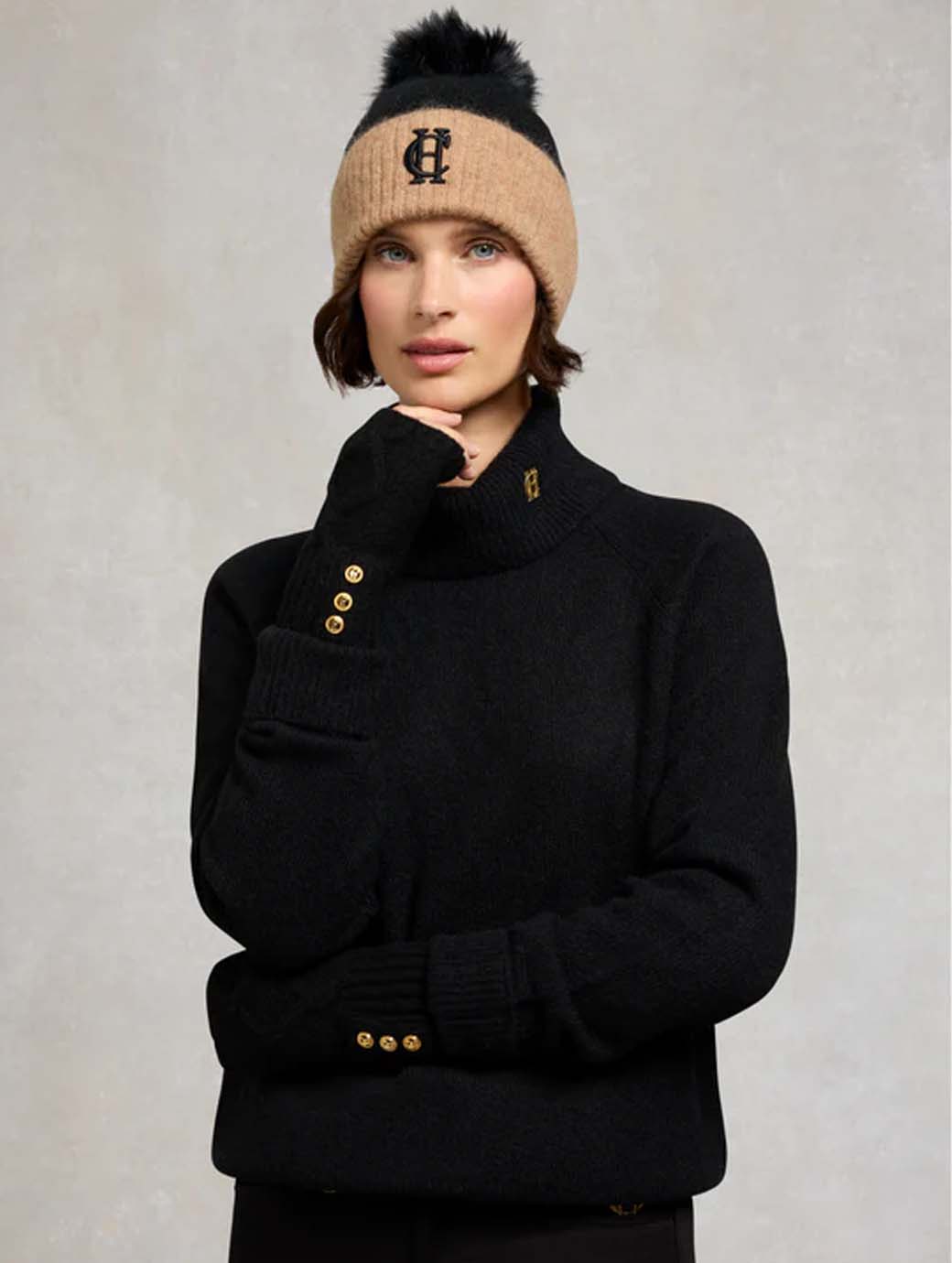Holland Cooper Sloane Fingerless Gloves Black