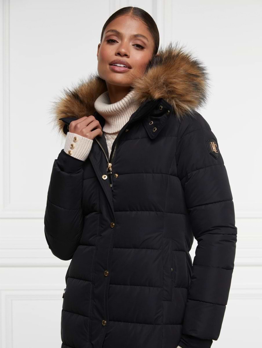 Holland and cooper coat with fur hood top