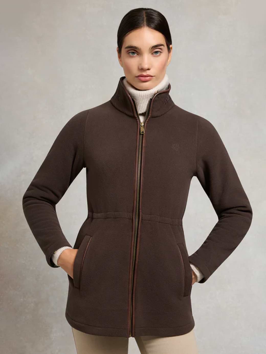 Holland Cooper Women's Country Longline Fleece Chocolate
