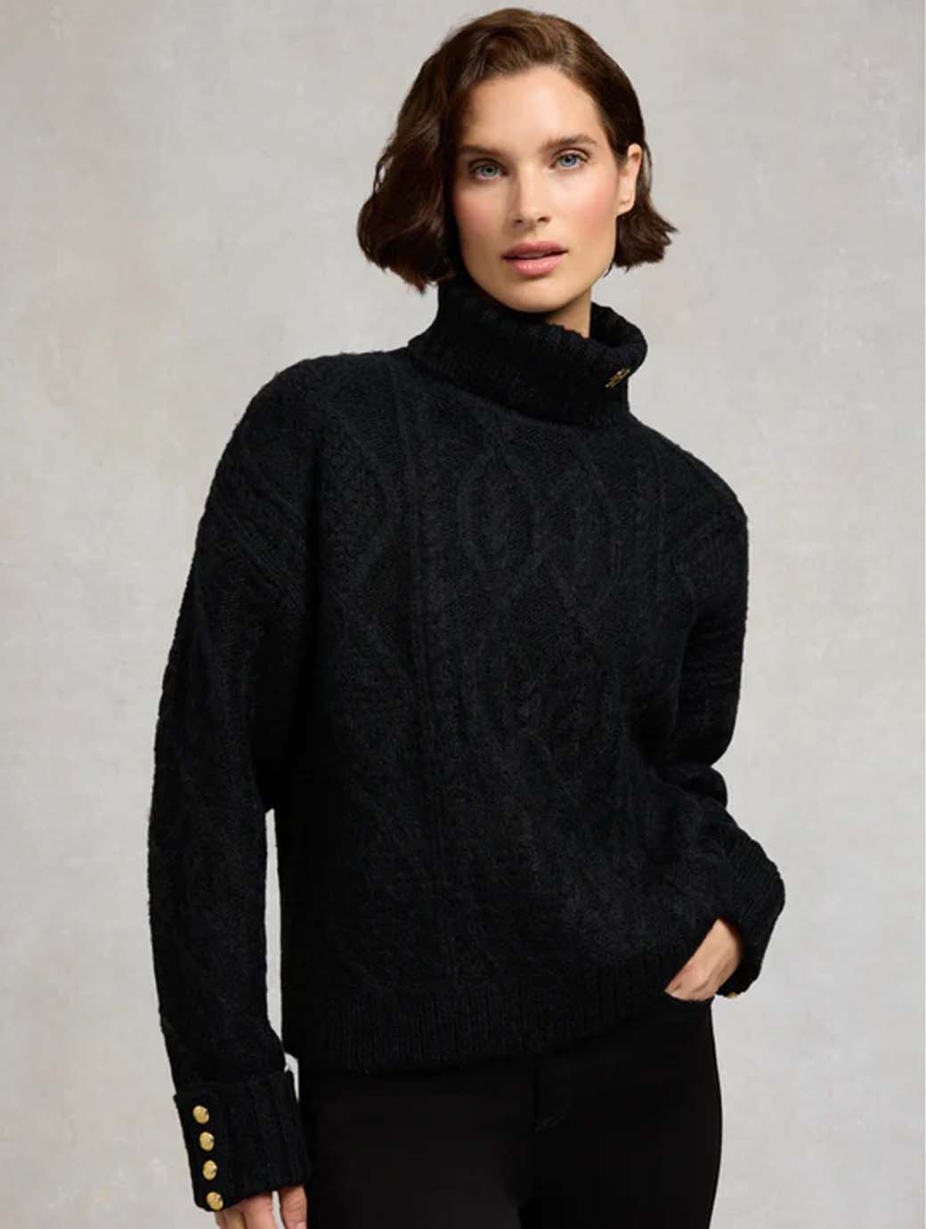 Holland Cooper Women's Noveli Roll Neck Knit Black