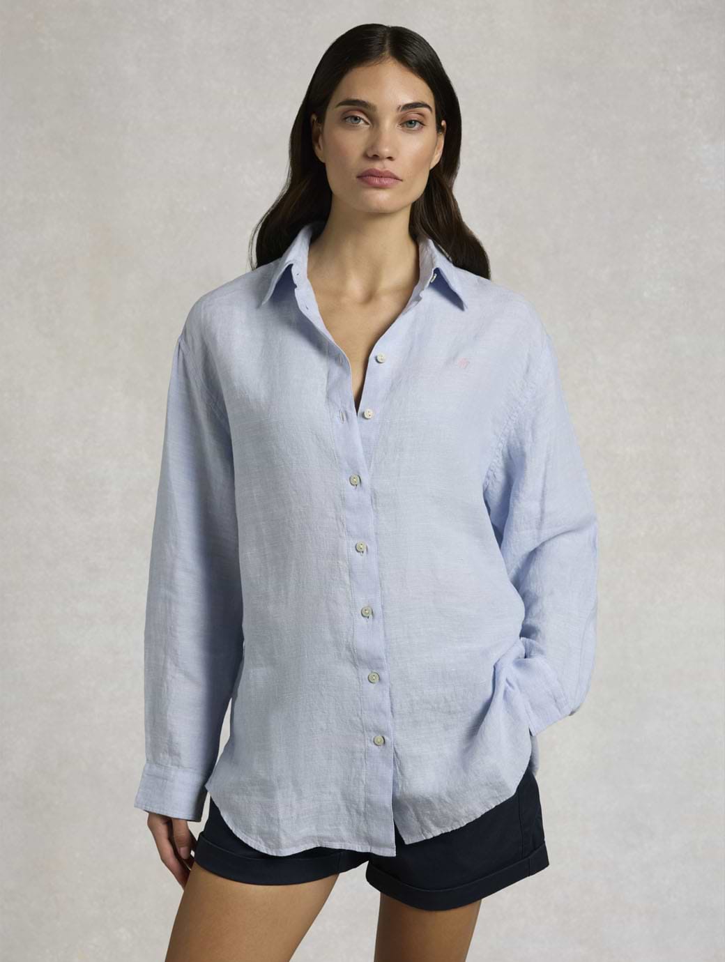Holland Cooper Women's Amalfi Linen Shirt Light Blue Linen