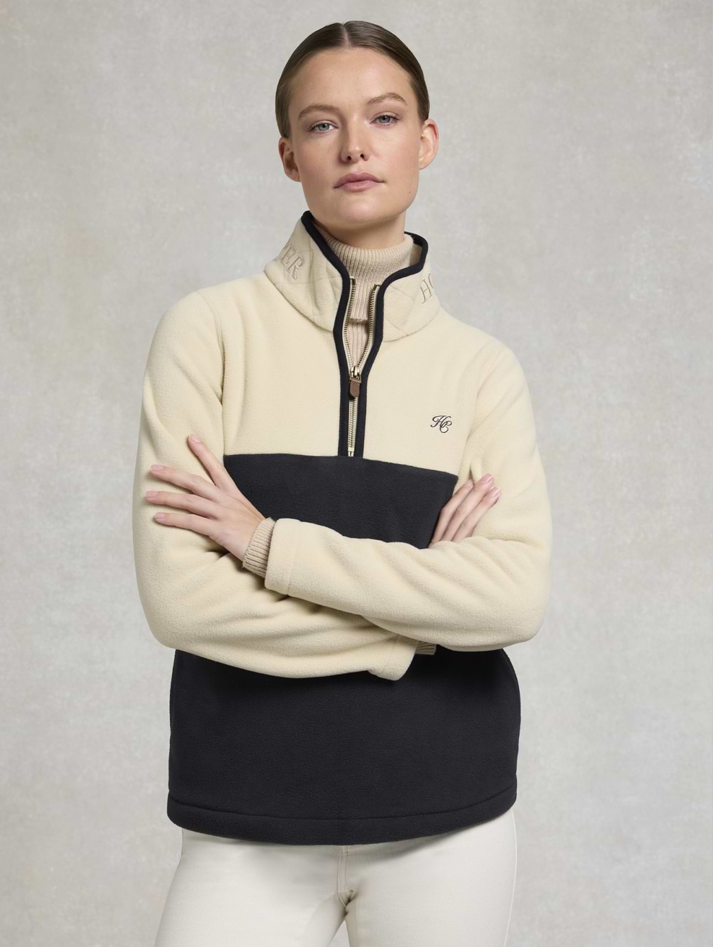 Holland Cooper Women's Country Quarter Zip Jacket Ecru