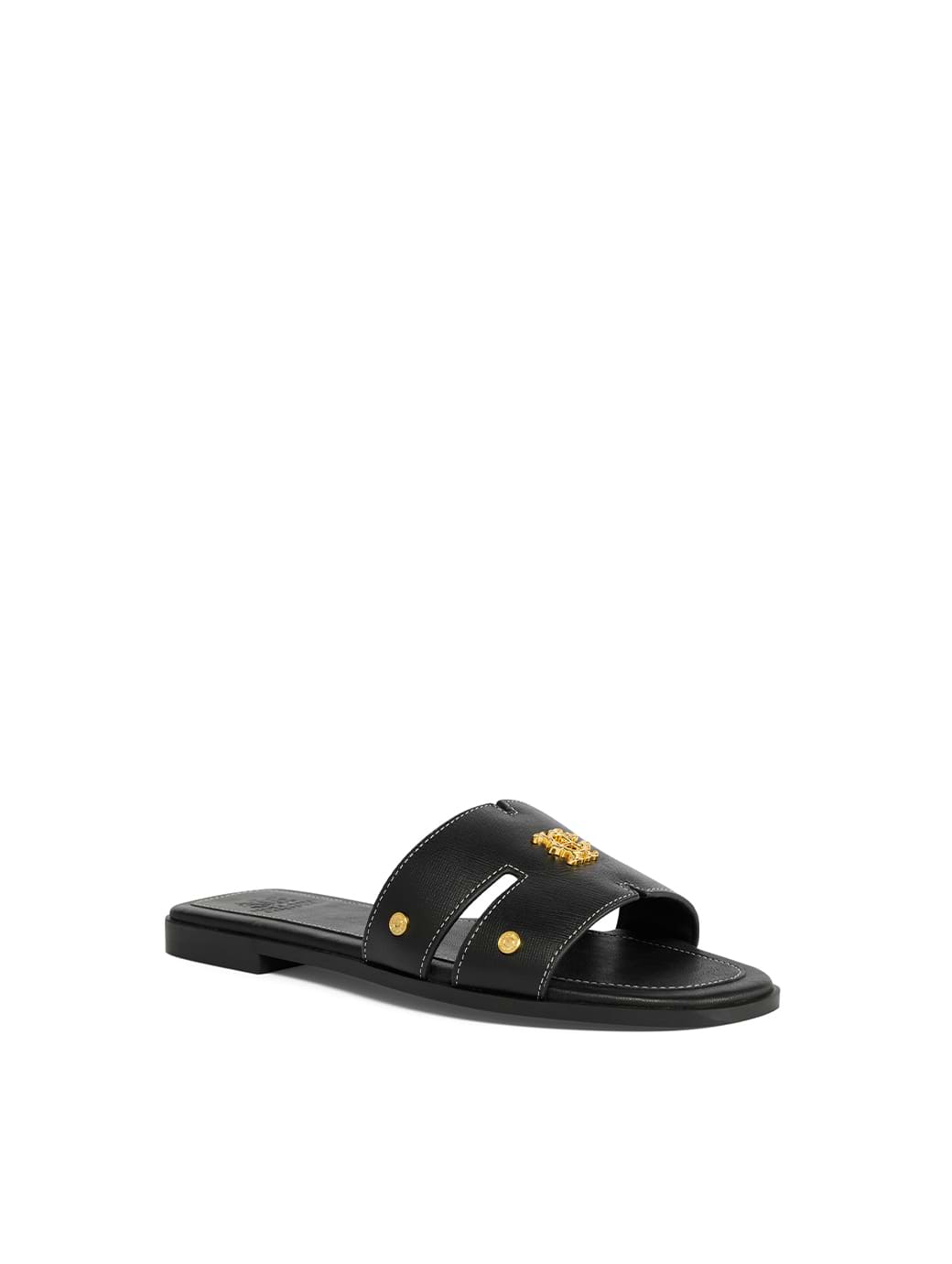 Holland Cooper Women's Heraldic Monogram Slides Black Saffiano