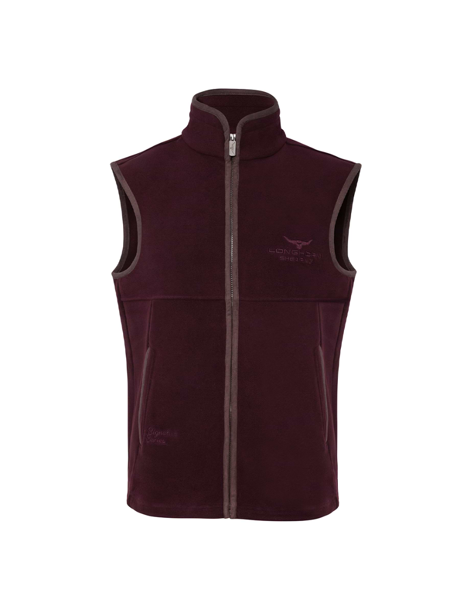 Horner Shearing Longhorn Gilet Rutland Burgundy