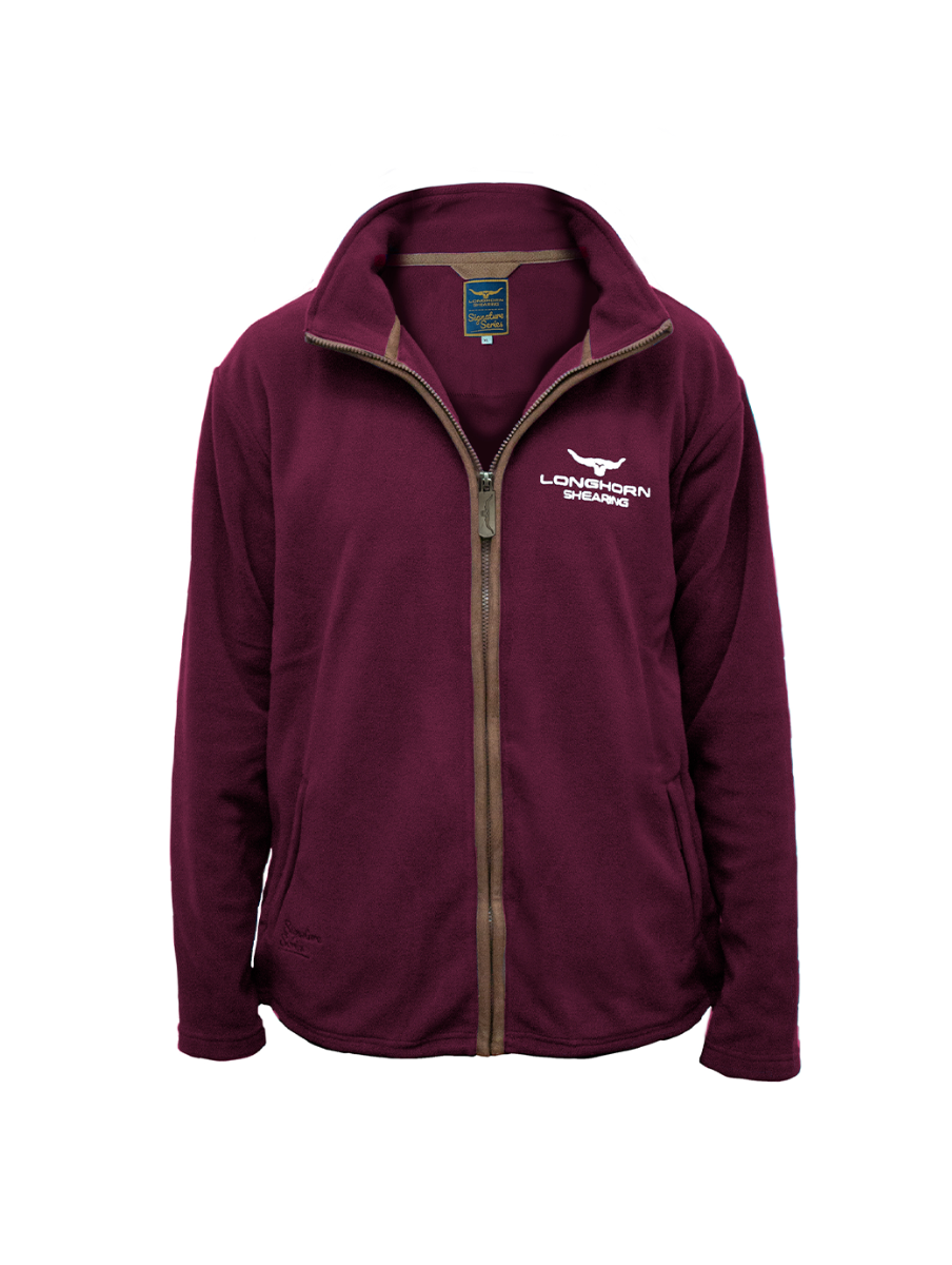 Horner Shearing Longhorn Highland Fleece Burgundy