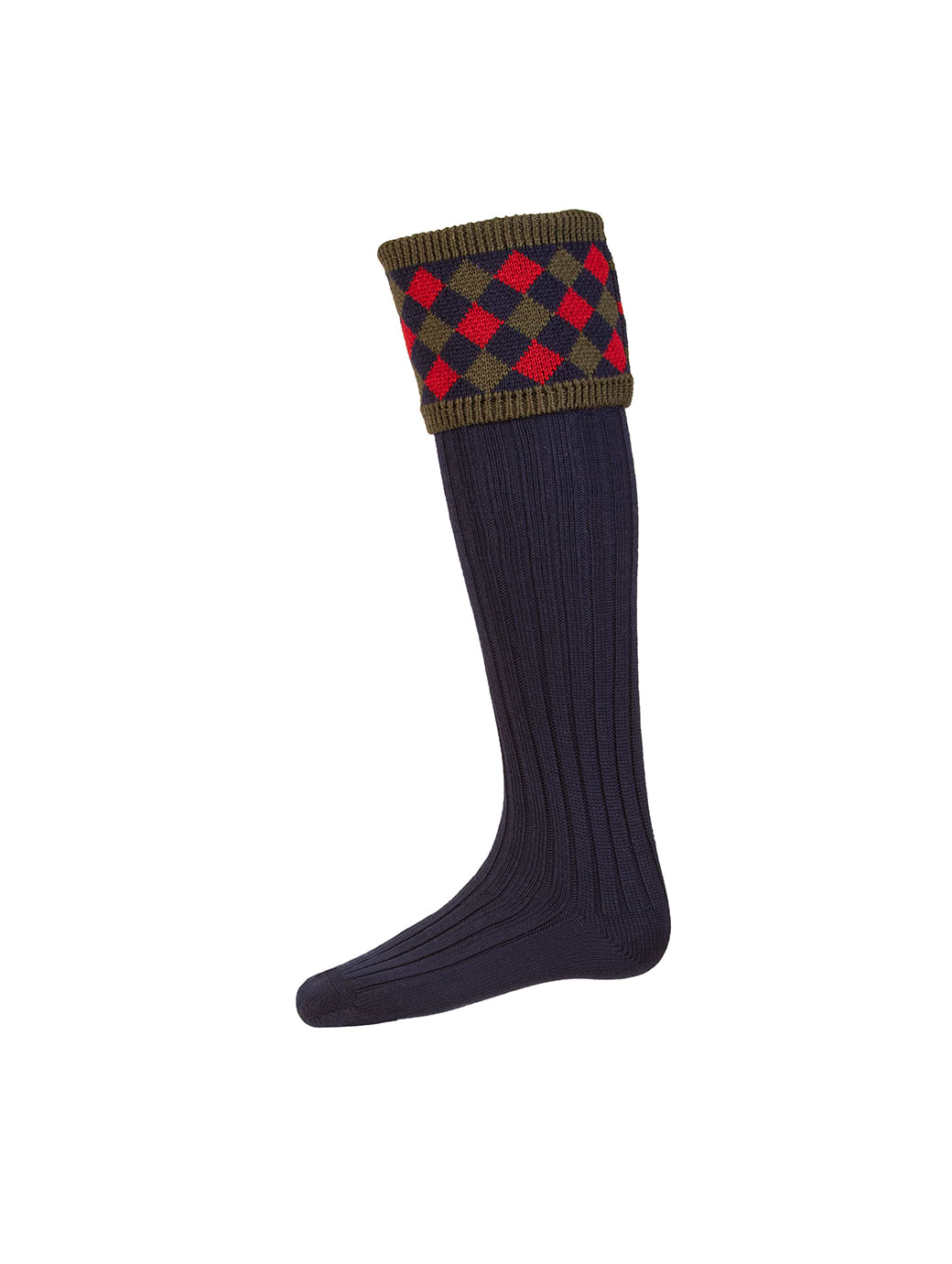 House of Cheviot Chequers Socks Navy