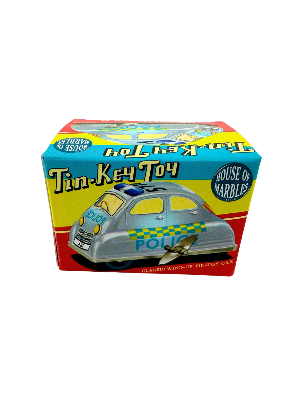 House of Marbles Classic Wind-Up Tin-Toy-Police Car