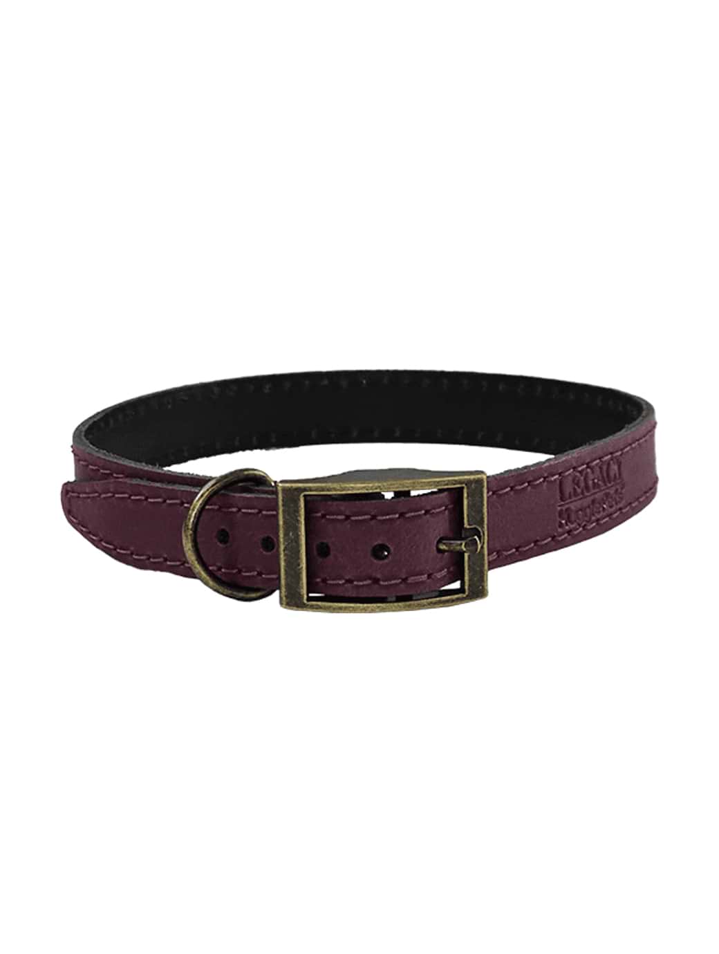 HugglePets Leather Dog Collar Merlot