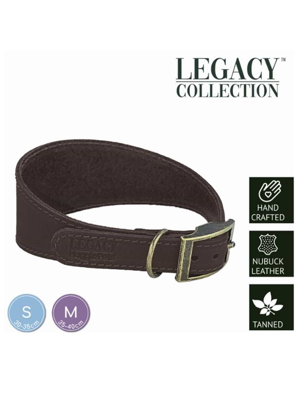 HugglePets Leather Hound Collar Chocolate
