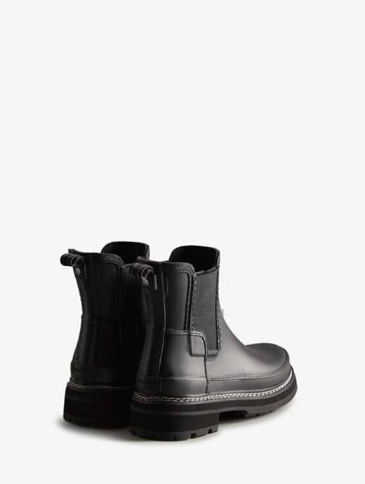 Hunter Refined Stitch Detail Chelsea Boots Black