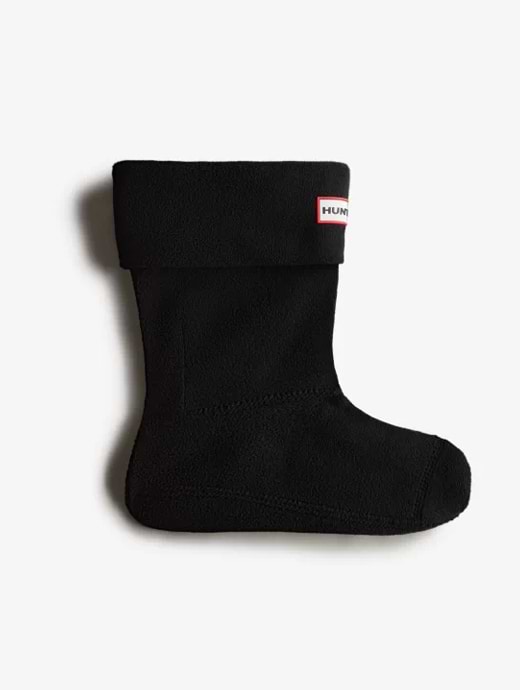 Hunter Kids Knitted Fleece Boot Sock Black 