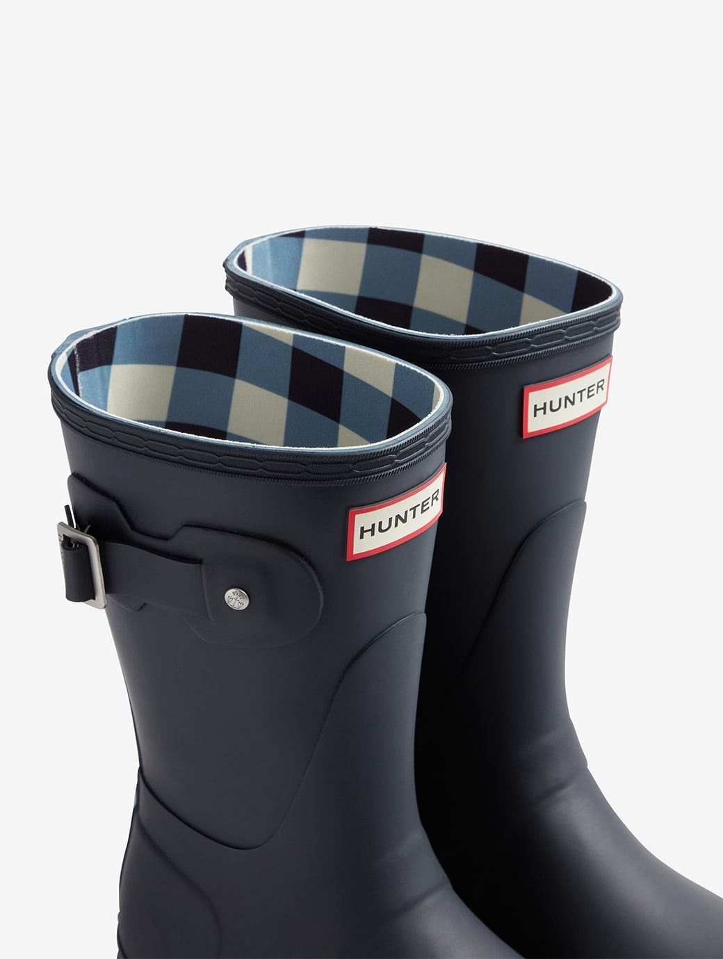25㎝　HUNTER ORIGINAL TOUR SHORT NAVY UK6 Hunter Women's Original Short Gingham Boot Hunter Navy
