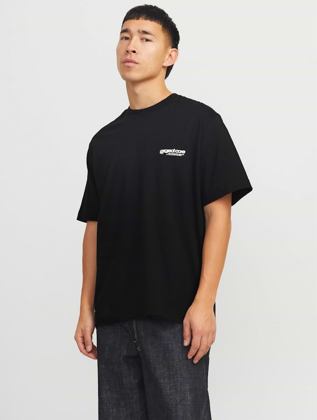 Jack & Jones Core Union Short Sleeve Back Print Tee Black