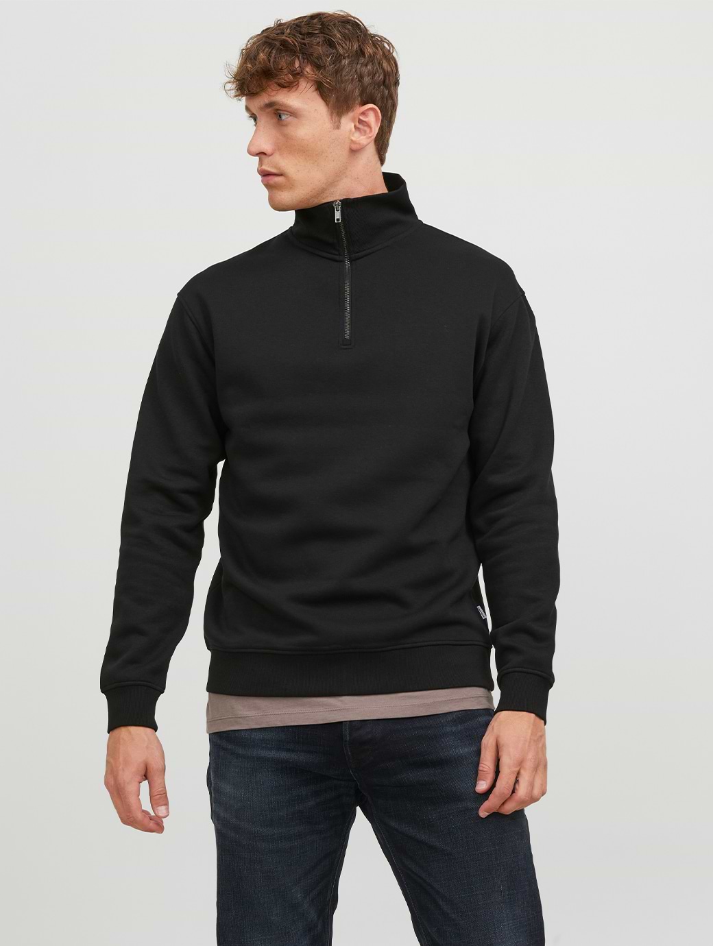 Jack & Jones Essentials Bradley Half Zip Sweatshirt Black