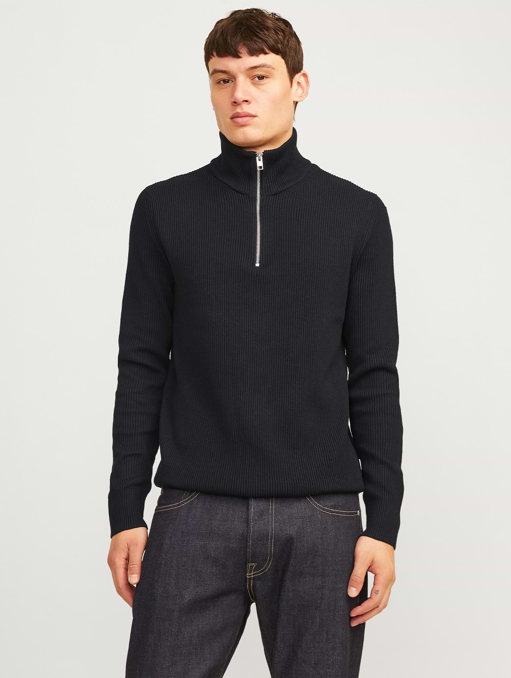 Jack & Jones Essentials Men's Perfect Knit Half Zip Black