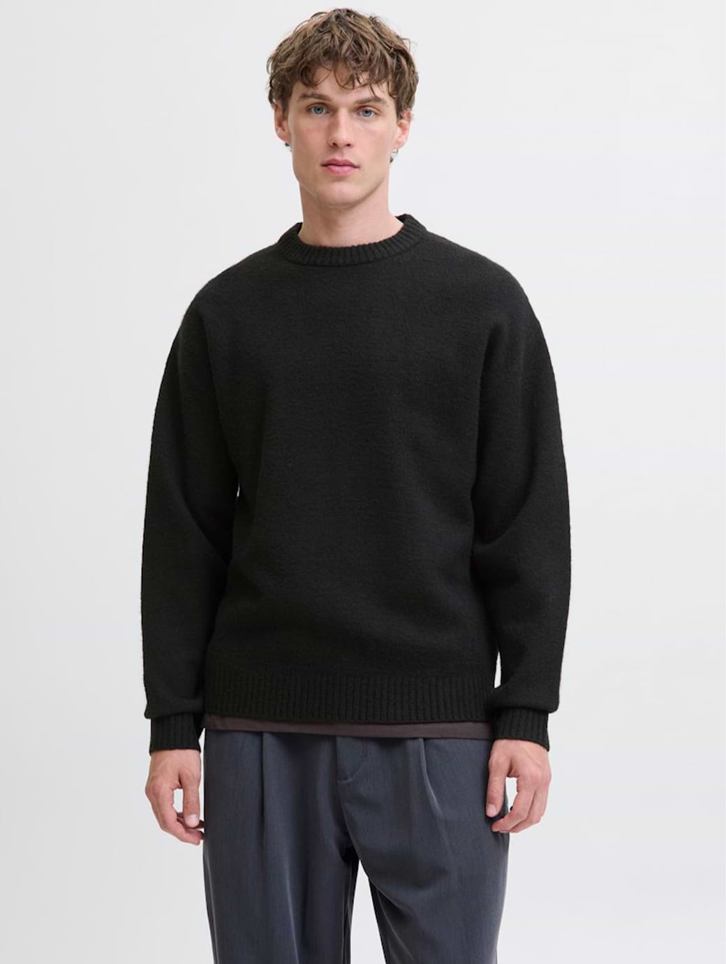 Jack & Jones Essentials Men's Soho Ollie Crew Neck Knit Black