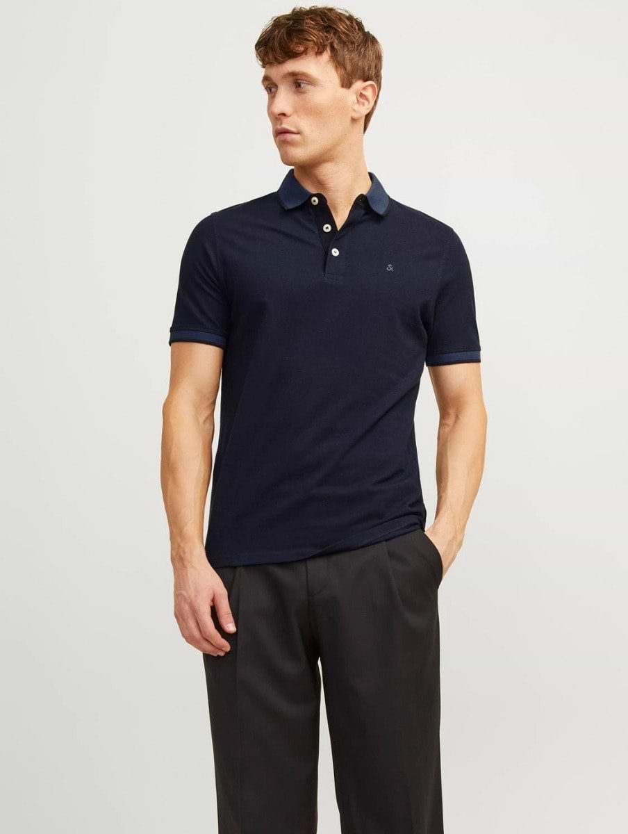 Jack & Jones Essentials Paulos Short Sleeve Polo Dark Navy