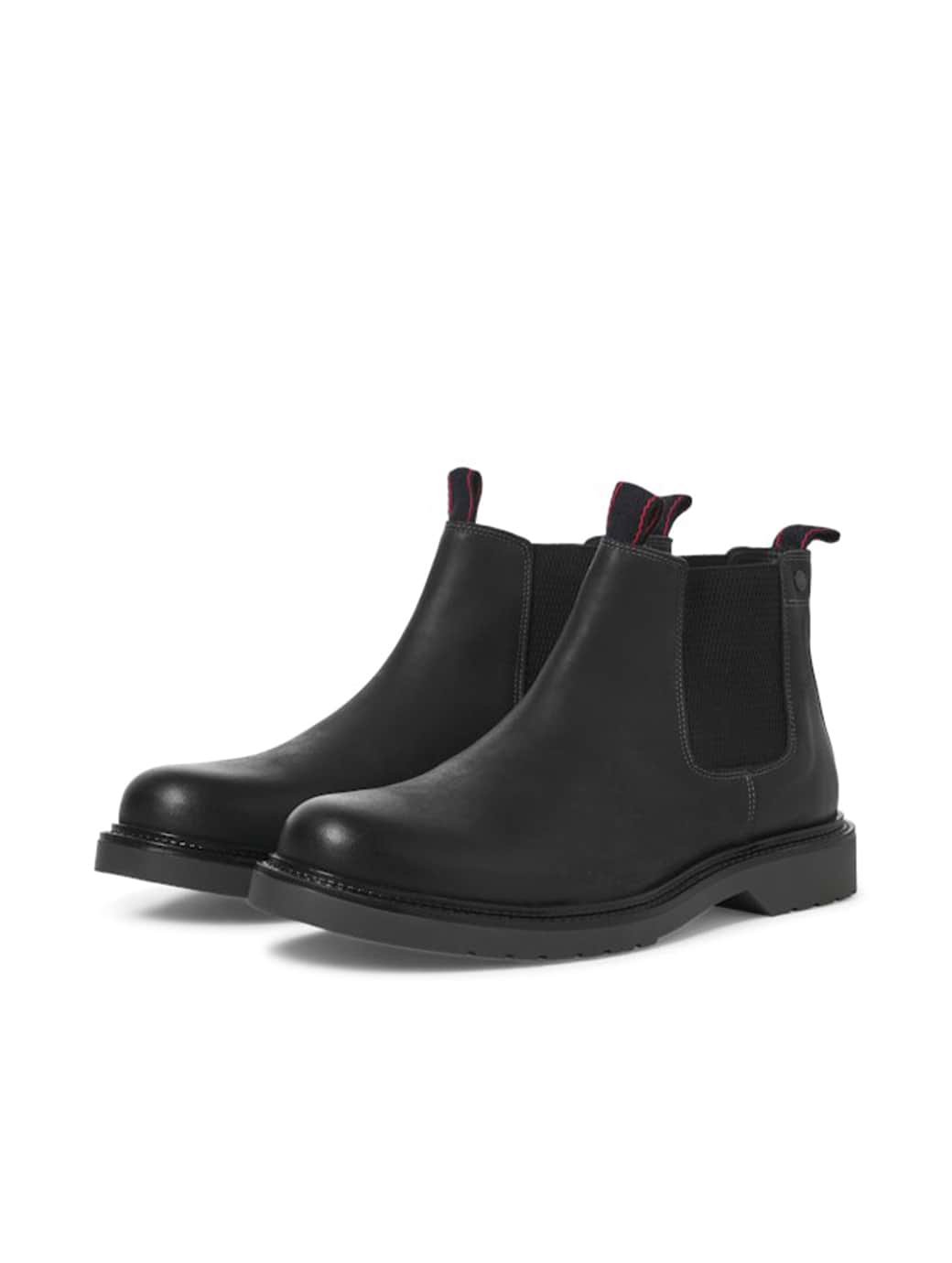 Jack & Jones Men's Leyton Leather Boots Pirate Black