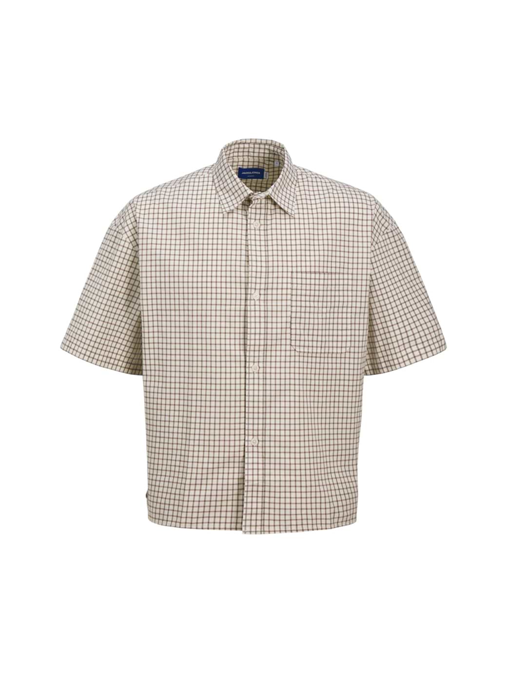 Jack & Jones Originals Acapulco Short Sleeve Check Shirt Antique White