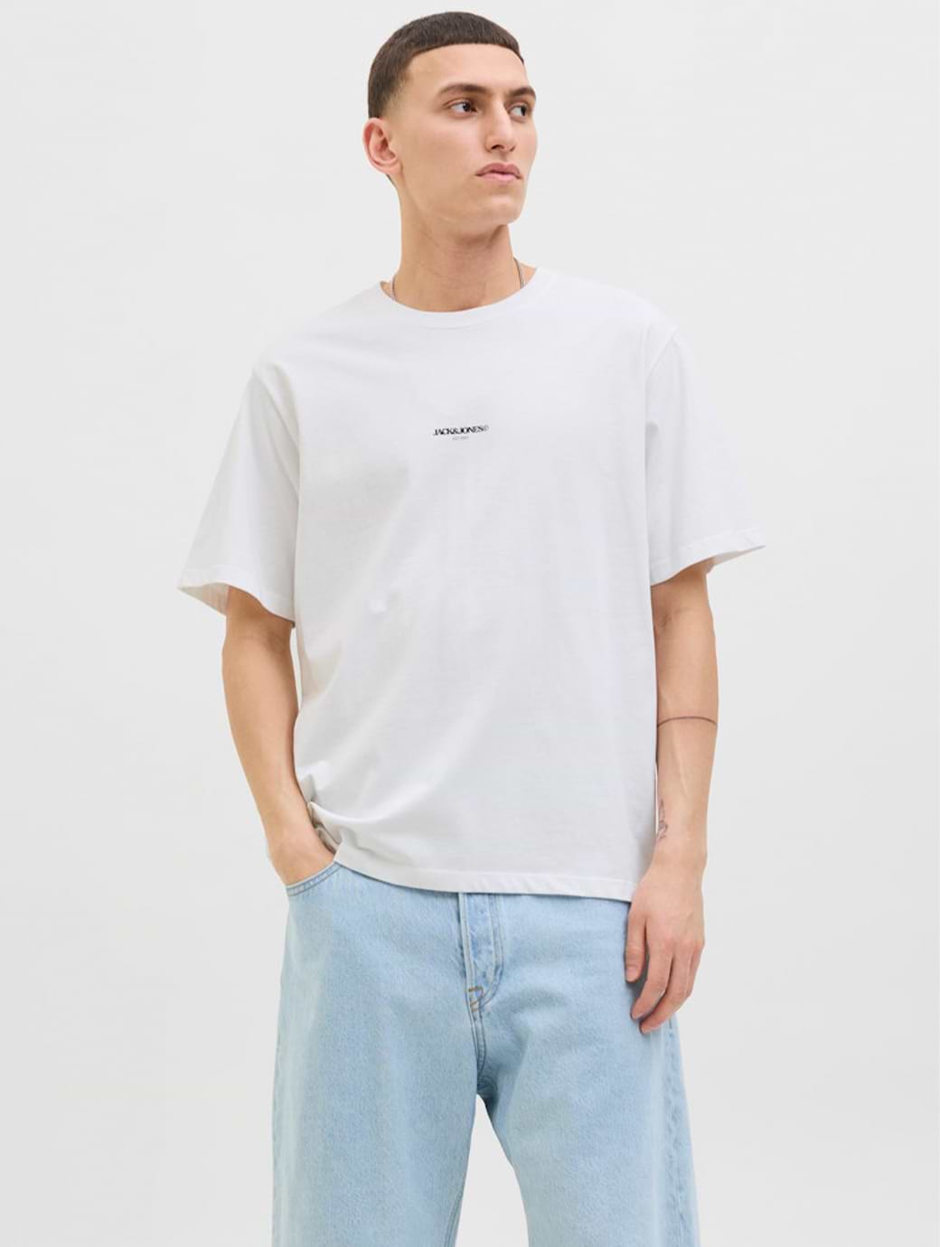 Jack & Jones Originals Tavira Poster Short Sleeve Crew Neck Tee Bright White
