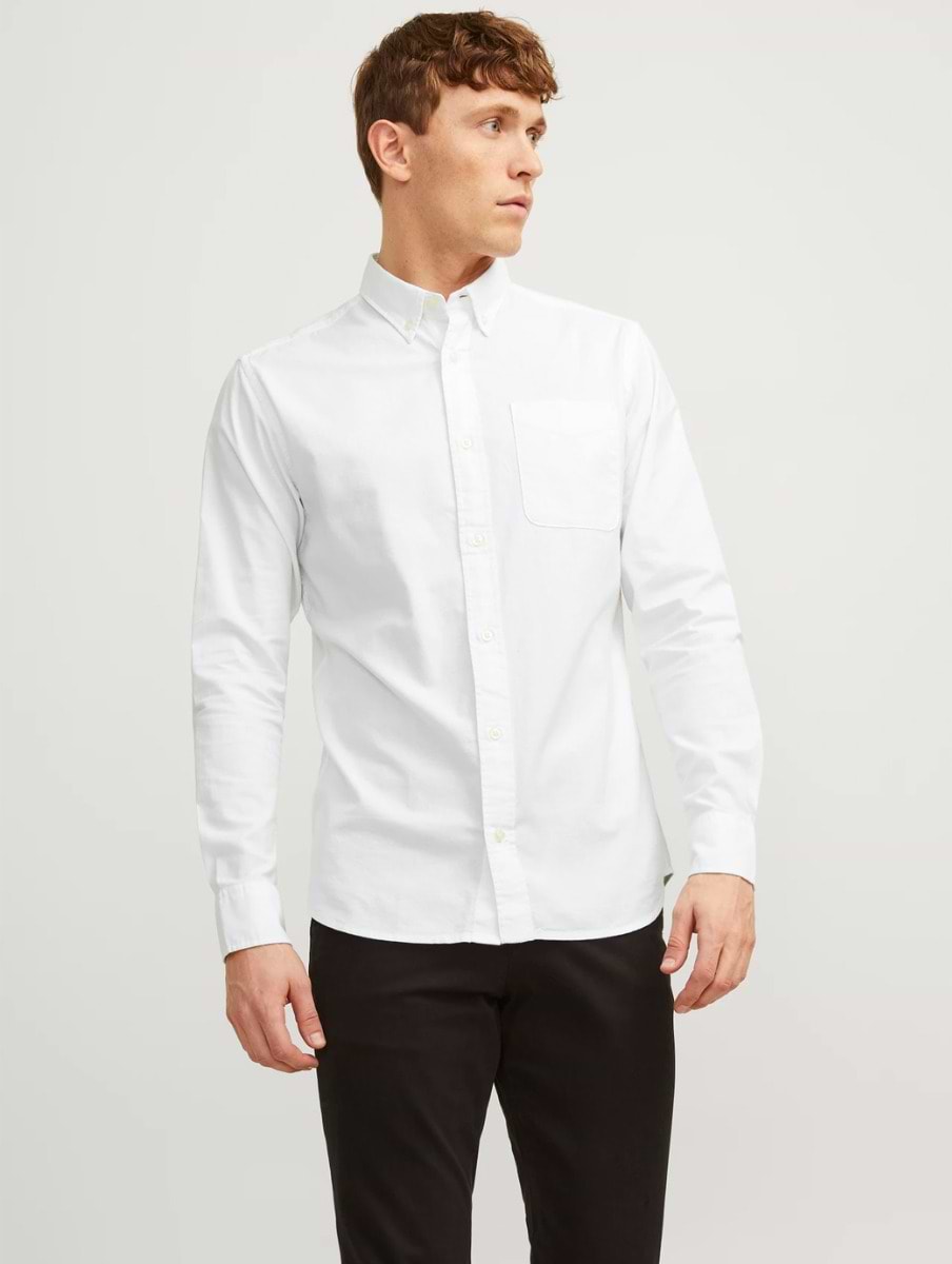 Jack & Jones Premium Brook Oxford Long Sleeve Shirt White