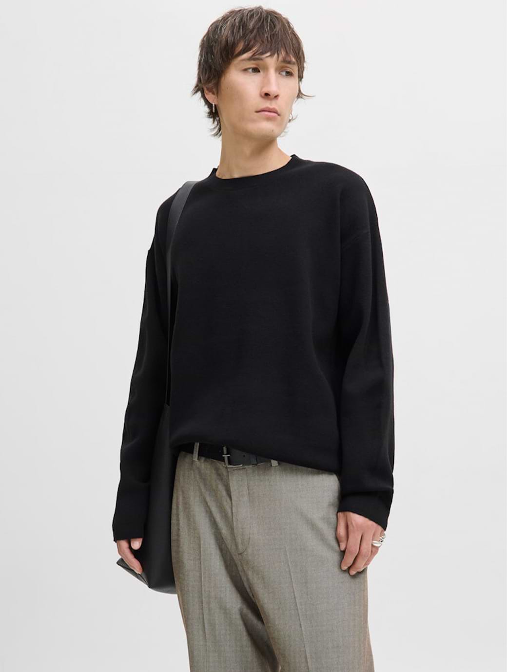 Jack & Jones Premium Men's Bradfort Crew Neck Knit Black