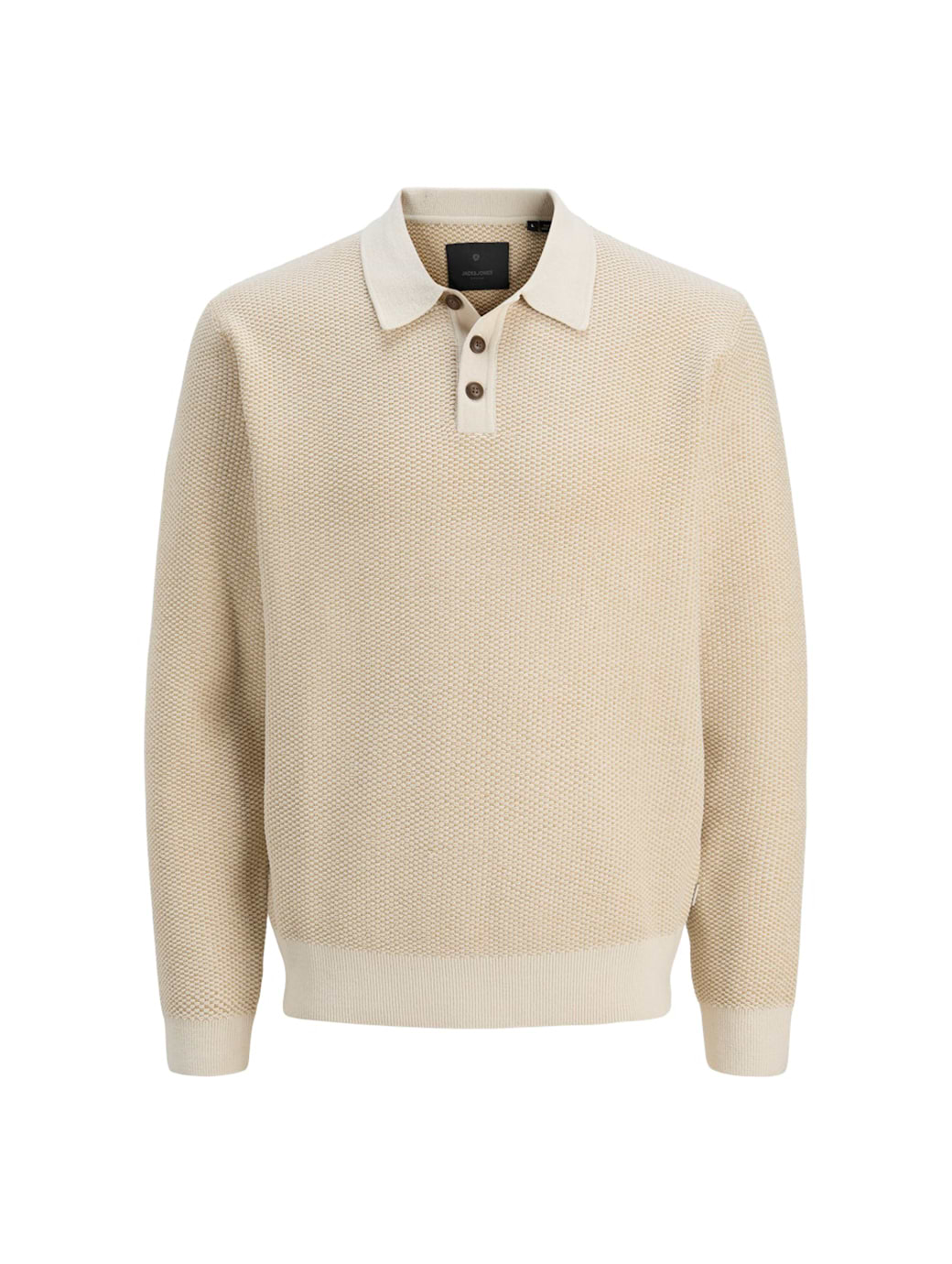 Jack & Jones Premium Men's Lance Long Sleece Knit Polo Fields of Rye