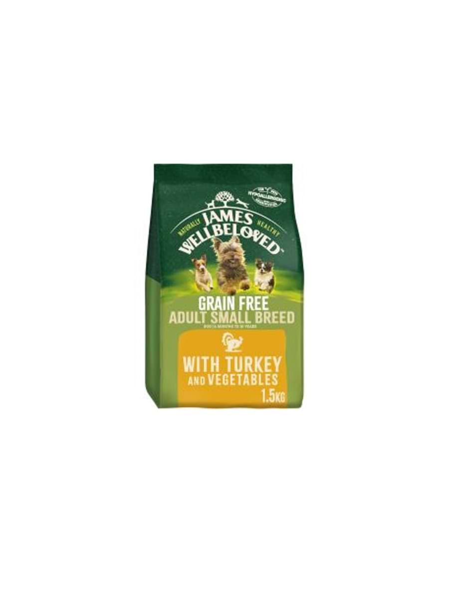 James Wellbeloved Grain Free Adult Small Breed Turkey and Veg 1.5kg