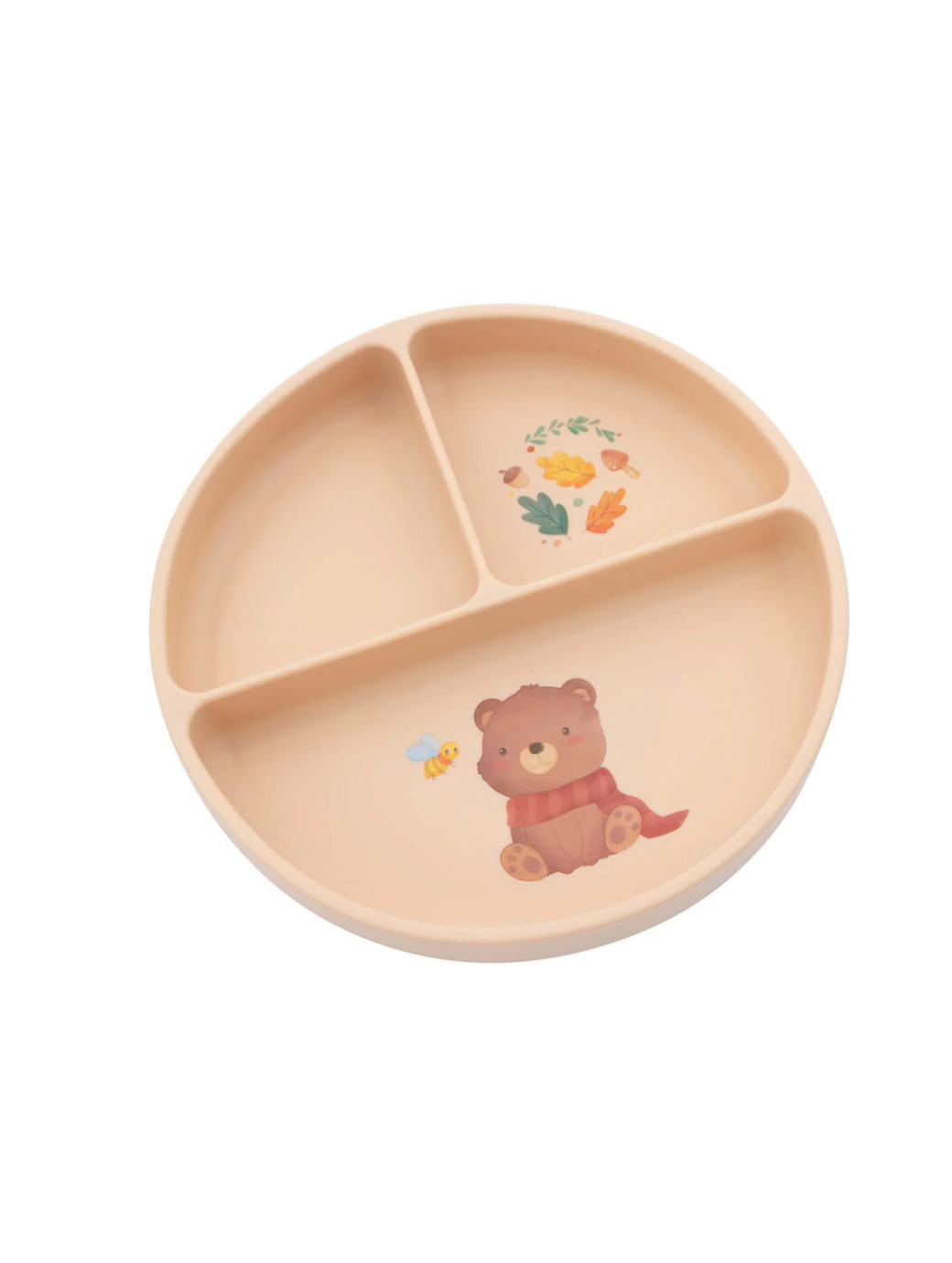 Jumini Silicone 3-Section Suction Plate - Bear Natural