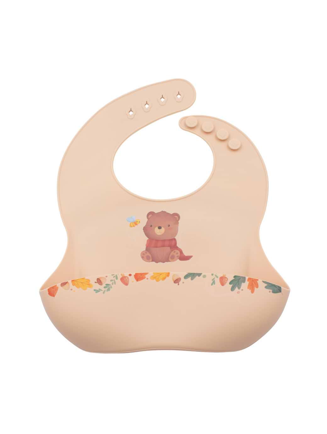 Jumini Silicone Bib - Bear Natural