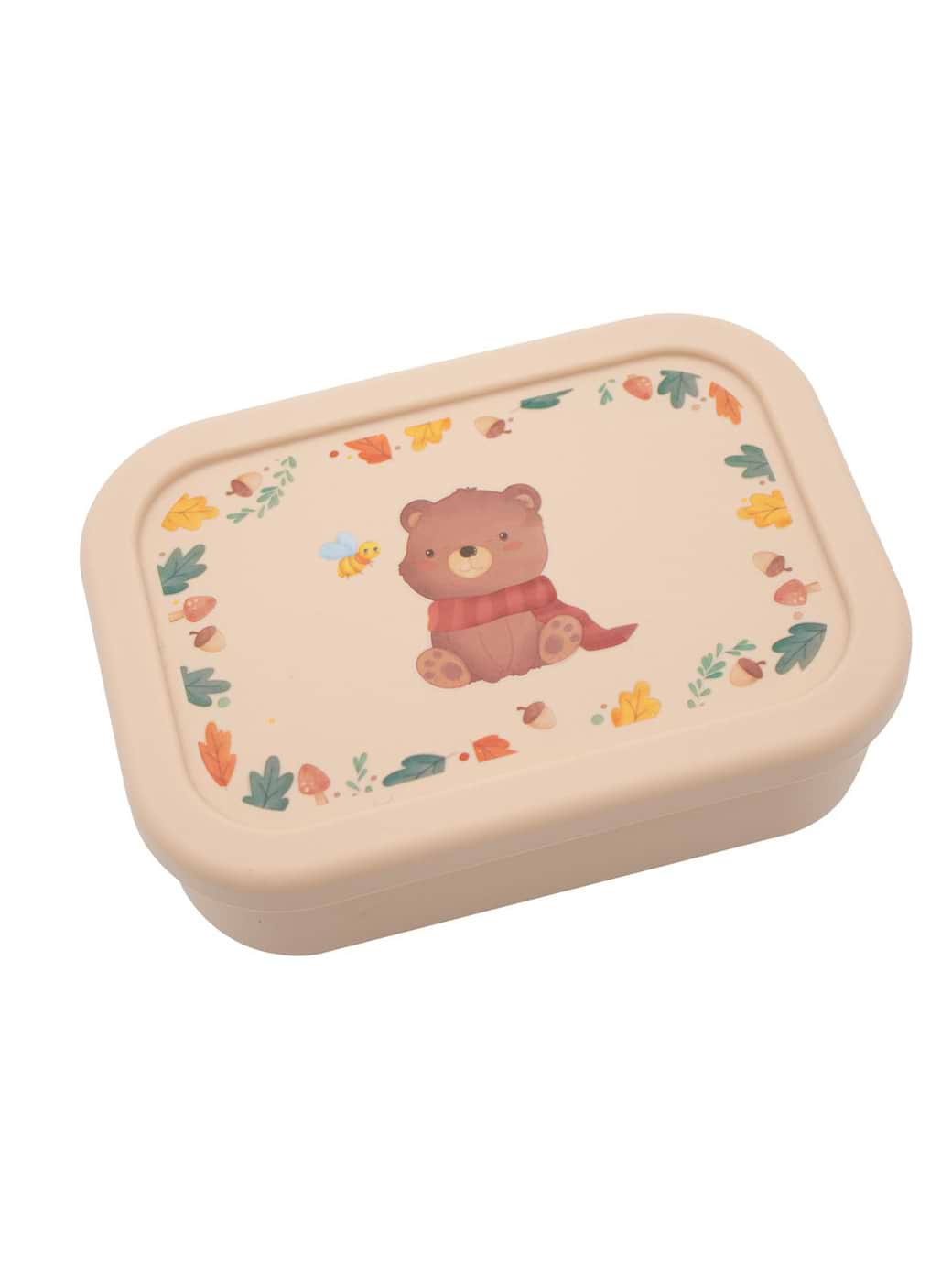 Jumini Silicone Bento Lunch Box - Bear Natural