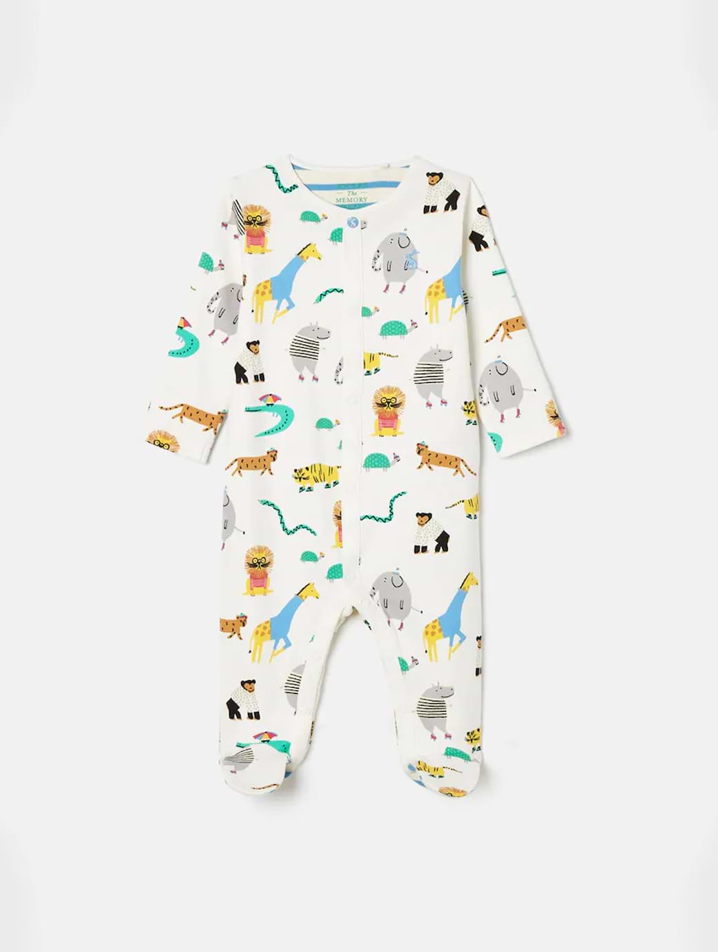 Joules Boy's Razamataz Babygrow Cream Zoo Print
