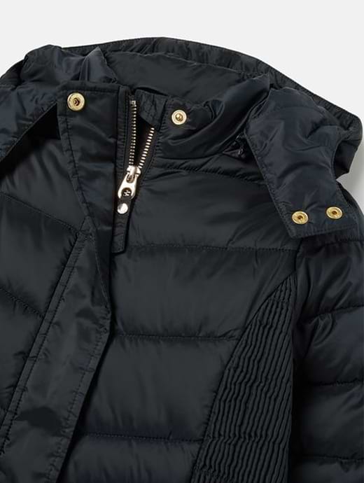 Joules Children s Pembury Showerproof Long Padded Coat With Hood Navy