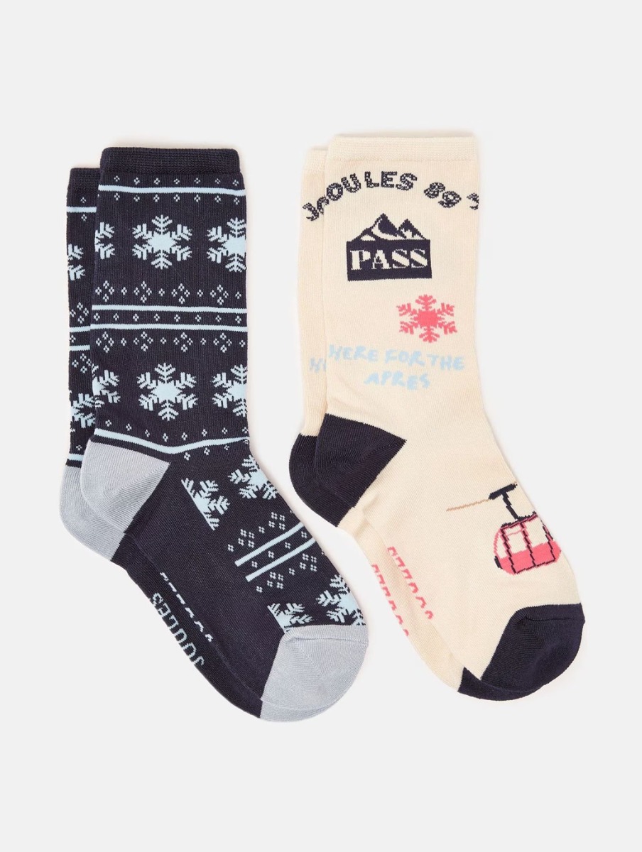 Joules Everyday Socks Ski Cream (2-pack)