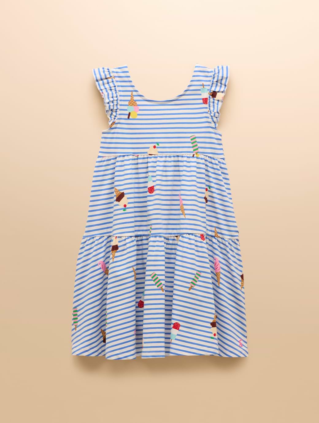 Joules Girl's Butterfly Dress Ice Cream Stripe