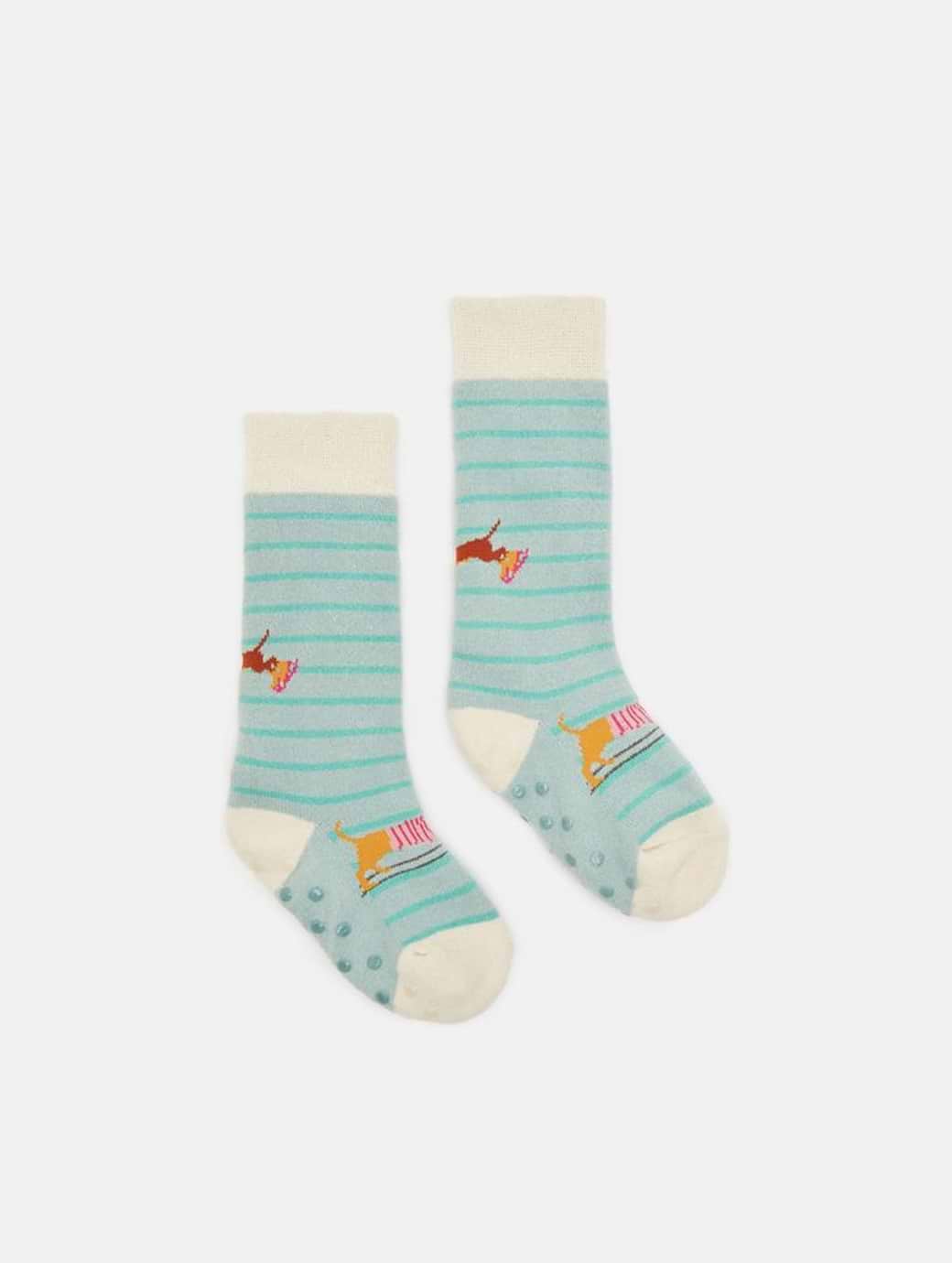 Joules Girl's Runaround Grippy Socks Blue
