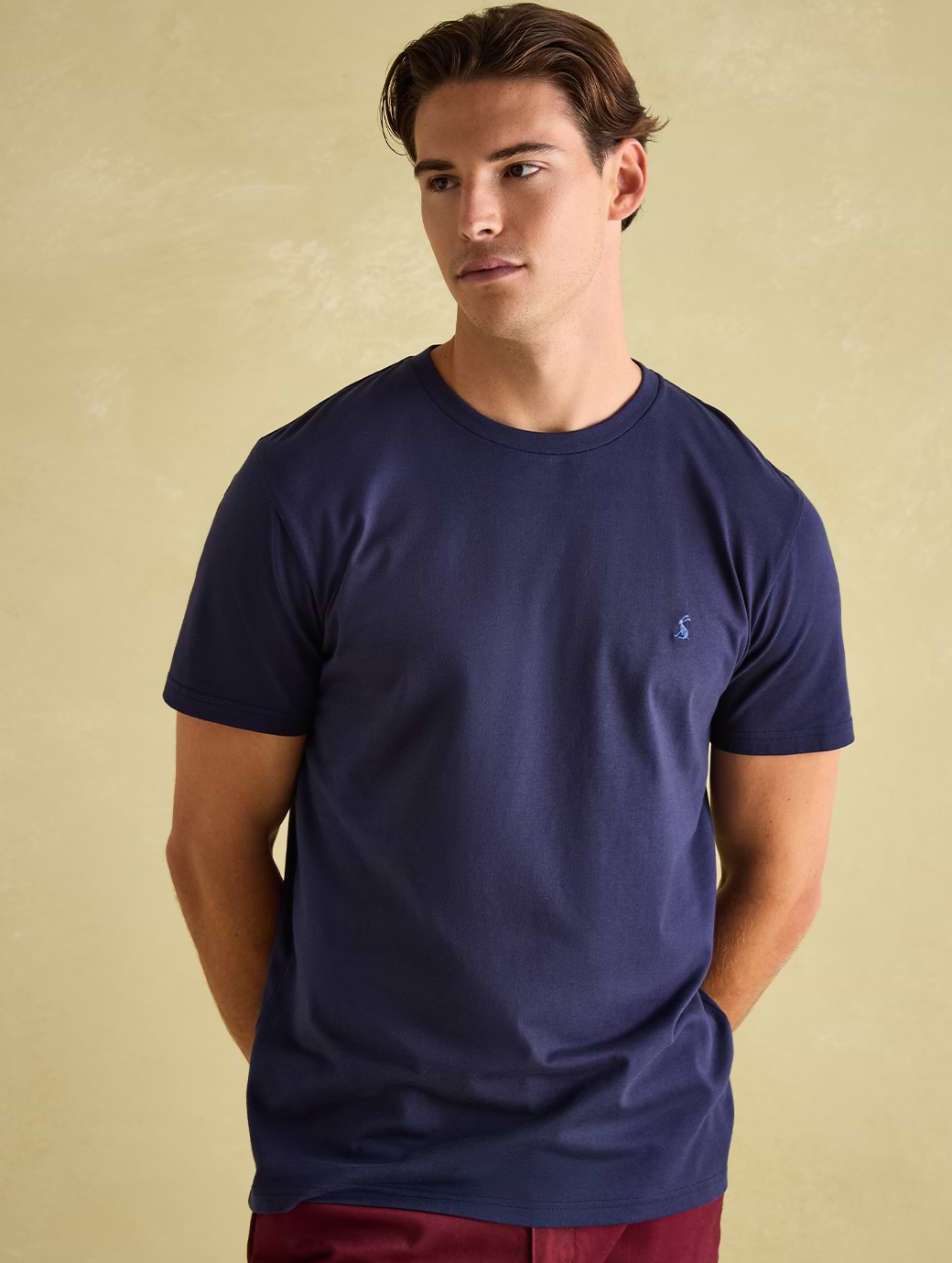 Joules Men's Denton Plain Jersey Crew Neck T-Shirt Navy Blue