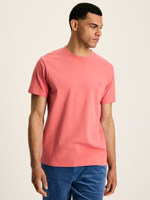 Joules Men s Denton Plain Jersey Crew Neck T Shirt Pink