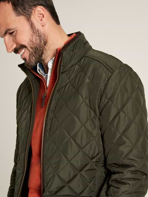 Joules Men s Maynard Diamond Quilted Jacket Green