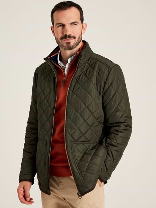 Joules Men s Maynard Diamond Quilted Jacket Green