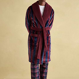 Joules Men's Montague Fleece Montague Fleece Lined Dressing Gown