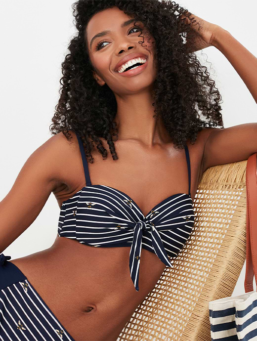 Joules Sandy Bikini Top Bee Stripe