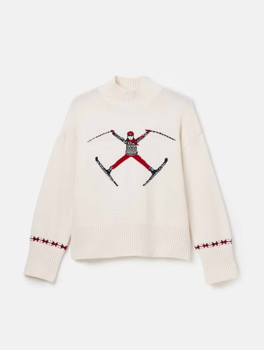 Joules Women s Abigail High Neck Intarsia Ski Jumper Cream